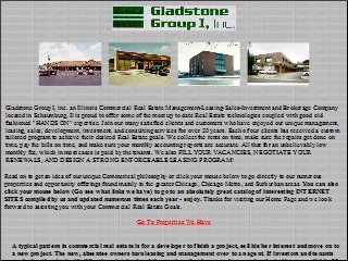 Web site www.gladstone1.com, Gladstone Group I Inc
